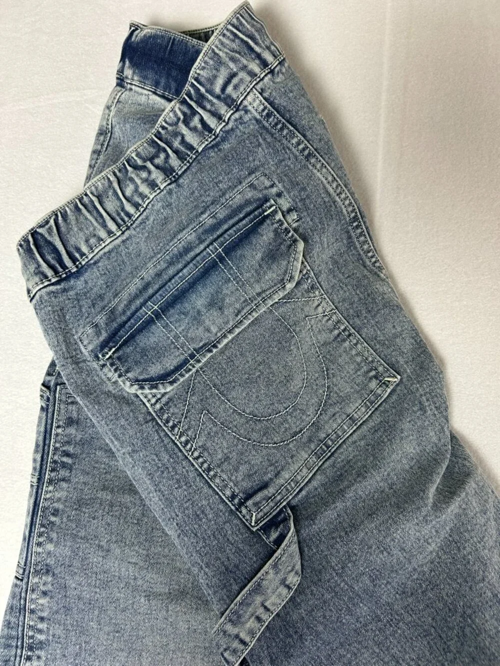 True Religion Vinny Carpenter Jeans Men 32 Light Bucking Wash NWT